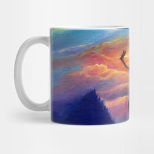 Deer at Dawn - Acrylic Painting of a Magical Sunrise Mug